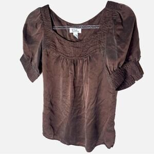 Lilly Pulitzer 100% Silk Blouse - Chocolate Brown